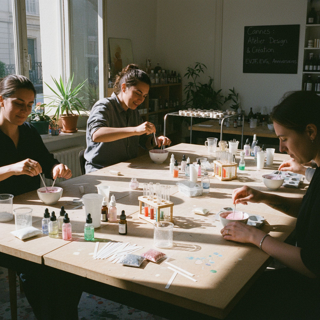 Cannes : Atelier Design & Création Jesmonite pour EVJF, EVG, Anniversaires à Cannes