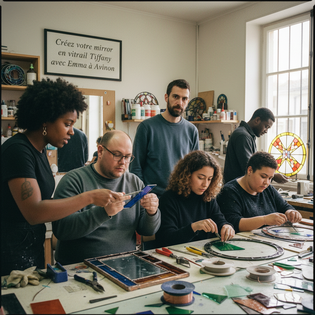 Créez votre miroir en vitrail Tiffany avec Emma à Avignon à Avignon