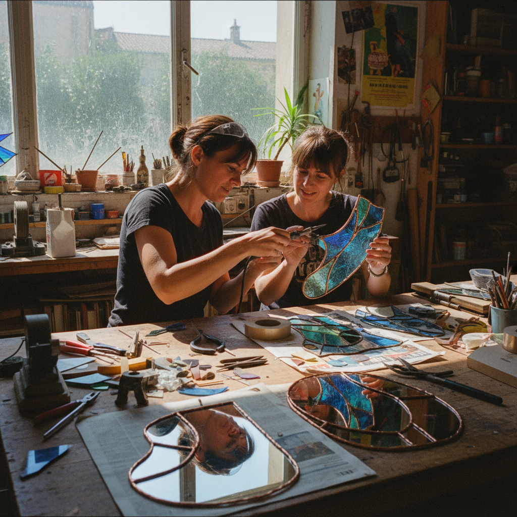 Réalisez votre miroir en vitrail Tiffany avec Brigitte à Avignon à Avignon